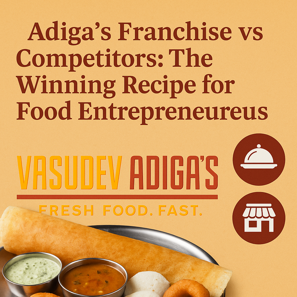 a plate of food with different sauces : Adigas Franchise vs Competitors